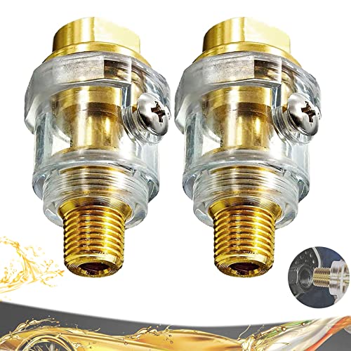 Phoenixdn 2X Mini Oliatore, Lubrificatore Per Compressore, Mini Lubrificatore Di Oliatore, 1/4 "Bsp Ottone In-Line Lubrificatore D'Aria Per Compressor