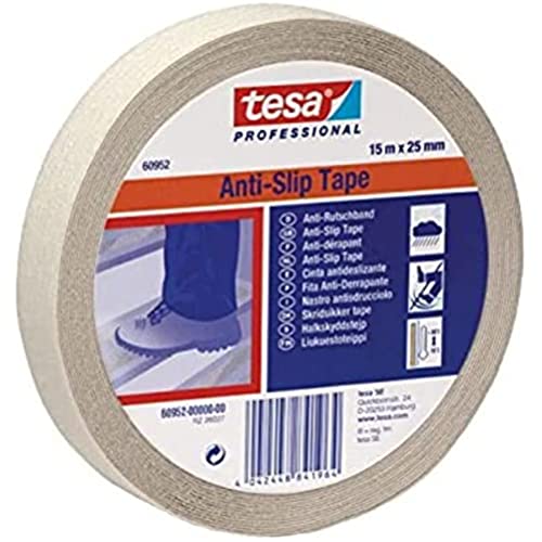 Tesa Nastro Antiscivolo Trasparente, Nastro Adesivo Antiscivolo Per L'Uso Interno Ed Esterno, Per Scale, Rampe, Pavimenti Lisci O Bagnati E Barche, 15