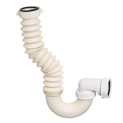 Wirquin 30720029 Sifone Per Lavabo Con Raccordo Di Scarico Estensibile, Bianco
