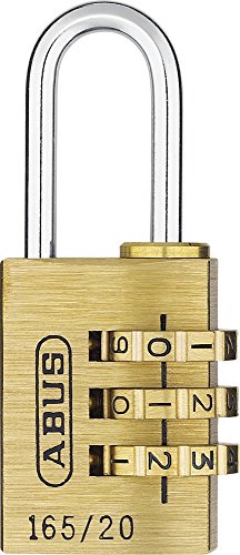 Abus Serratura A Combinazione 165/20 - Lucchetto In Ottone - Con Codice Numerico Regolabile Individualmente - Serratura Valigia - Abus -Livello Di Sic