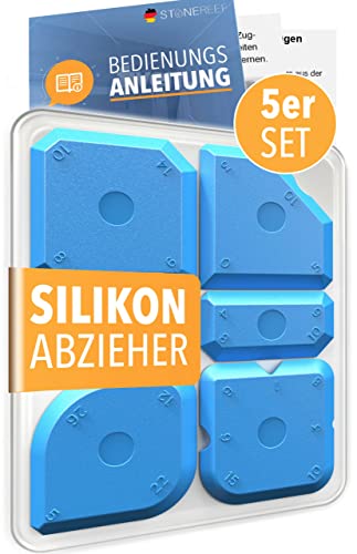 Stone Reef Levigatrice Professionale In Silicone – [5 Pezzi Con Scatola] – Estrattore In Silicone, Spatola Per Fughe, Estrattore In Silicone, Spatola 