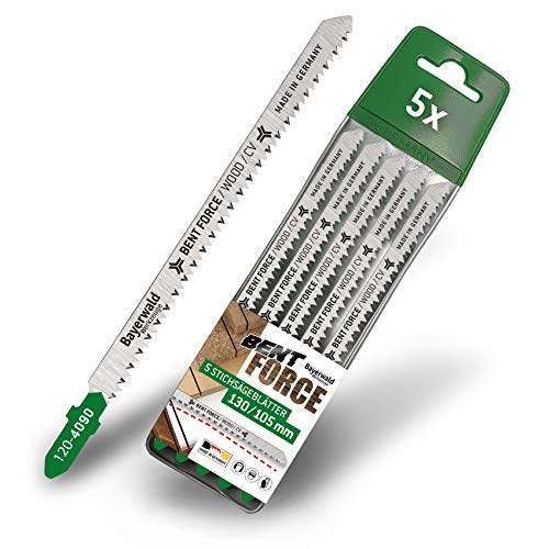 Bayerwald, 5 Lame Per Seghetto Alternativo Bent Force Cv – Lunghezza 130 Mm | Lunghezza Di Taglio 60 Mm | Per Legno – Taglio Fine