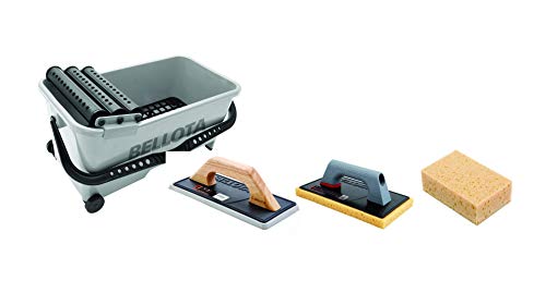 Bellota 58003Kit - Kit Vasca Per Lavaggio Professionale Con Accessori Per Lavori Di Piastrellatura - Include 1 Spatola In Gomma Mista 5898B, 1 Spatola