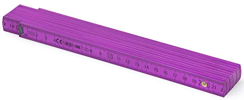 Metrie™ Bl52 Holz Zollstock/Zollstöcke |2M Langer Gliedermaßstab, Maßstab|Meterstab Mit Duplex-Teilung - Violett (Pan512)