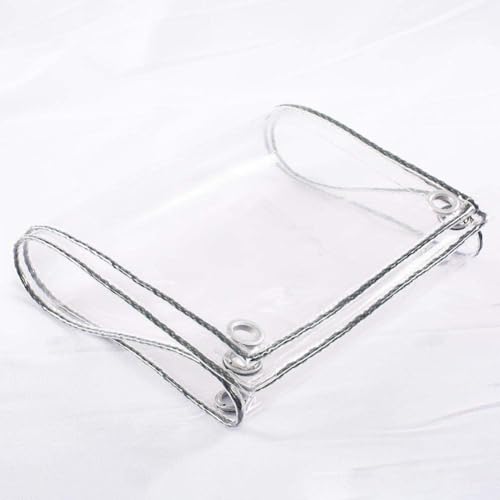 Telone Trasparente Occhiellato, Impermeabile Teloni Pvc Pesante, Antistrappo Teloni Antipioggia, Tarpaulin Copertura Vegetale Versatile Per Padiglioni
