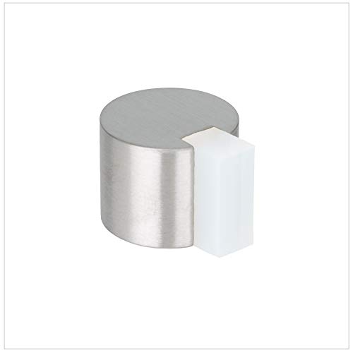 Evi Herrajes | Fermaporta Adesivo | 24 X 19 Mm | Gomma Bianca | Rond | Acciaio Inox | Finitura Opaca | Ottima Adesione | 100% Funzionale
