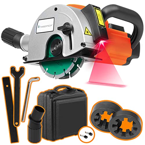 Timbertech® Scanalatore - 1700W, 4000 Giri/Min, Laser Di Guida, 2 Lame Diamantate Ø150Mm, Adattatore Per Aspirapolvere, Con Custodia Da Trasporto - Sc