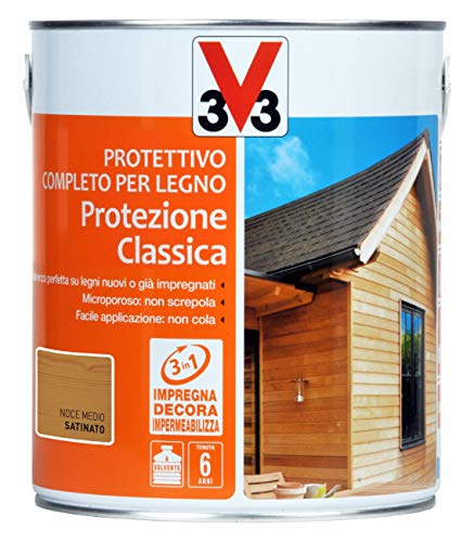 V33 Protettivo Completo Per Legno A Solvente 6 Anni Protezione Classica
