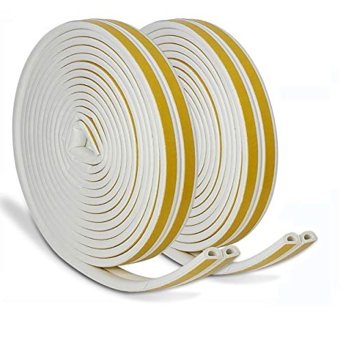 Jemesi 20M Weatherstrip-Strisce Autoadesive Per Finestre E Finestre, Guarnizioni In Gomma Autoadesive Antivento,Antizanzare E Impermeabili, D-Tipo Nas