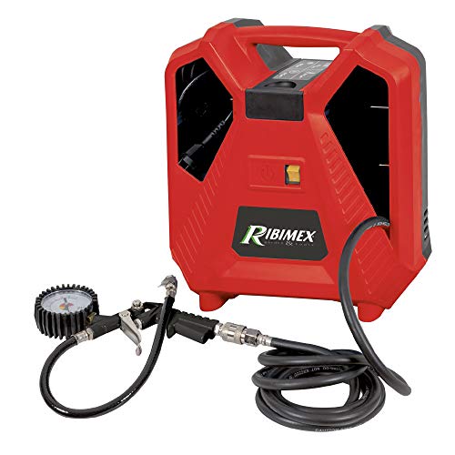 Ribimex - Prcomp1/Kit - Compressore Portatile - 1100W, Rosso E Nero