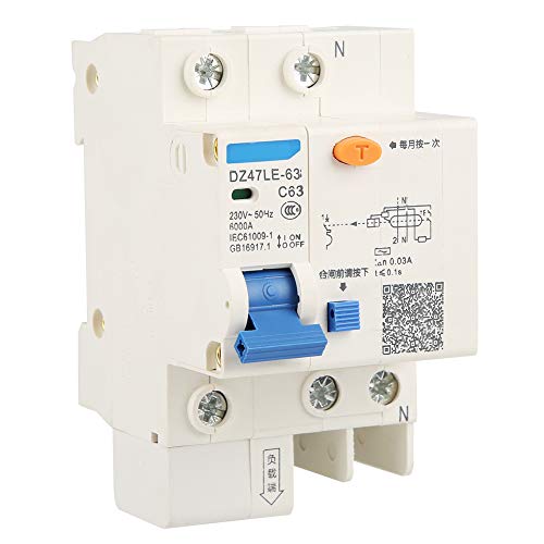 Candeon Interruttore Differenziale Magnetotermico Differenziale Compatto Dz47Le-63 1P+N C63 Rccb Interruttore Differenziale 230V 63A 30Ma (Potere Di I