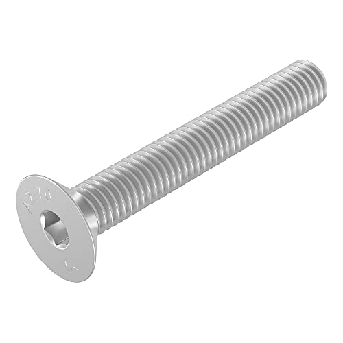 Vite A Testa Svasata Seccharo M10 X 70 Mm, Acciaio Inox V2A Va A2, Din 7991 / Iso 10642, Esagono Incassato, 20 Pezzi
