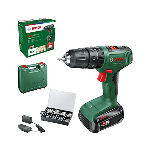 Bosch Home And Garden Trapano Con Percussione A Batteria Easyimpact 18V-40 (1 Batteria Da 2,0 Ah, Sistema 18 Volt, Set Di Fissaggio Da 173 Pz, In Cust