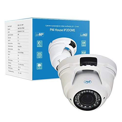Videocamera Di Sorveglianza Dom Pni House Ip2Dome 2Mp 1080P Lente Varifocale 2.8-12 Mm, Per Interno Ed Esterno, 360° Angolo Di Vista, 25 Fps, 36 Ir Le