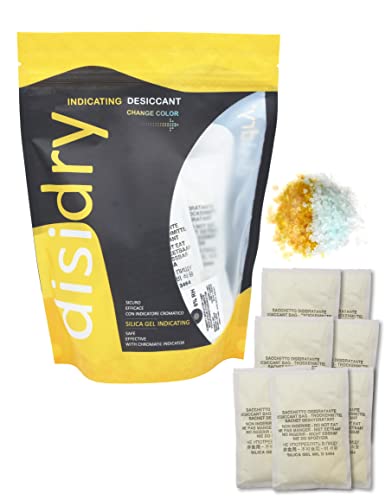 Disidry® 60 G X 10 Sacchetti Silica Gel Con Indicatore Cromatico Cambia Colore Quando Esausto