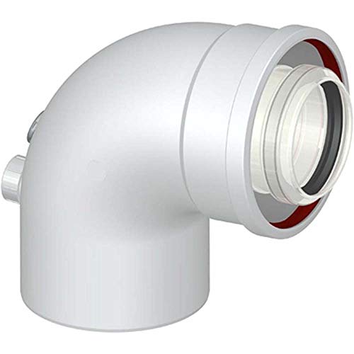 Stabile Accessori Per Caldaie - Curva 87° Coassiale M/F Dn 60-100 Con Prese Analisi - Diam. 60/100