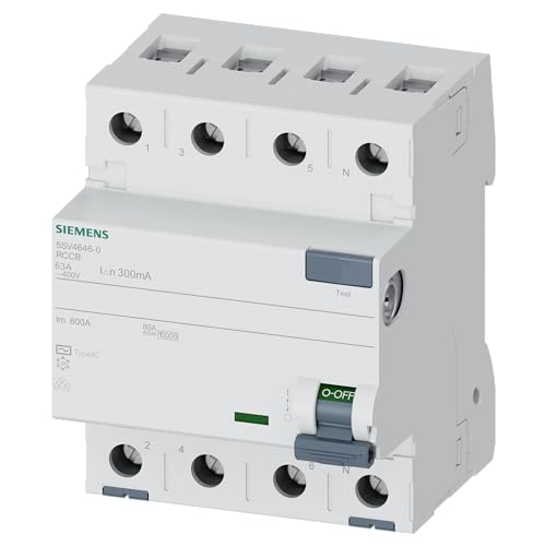 Siemens 5Sv – Interruttore Differenziale Clase-Ac 4 Poli 63 A 300 Ma 70 Mm