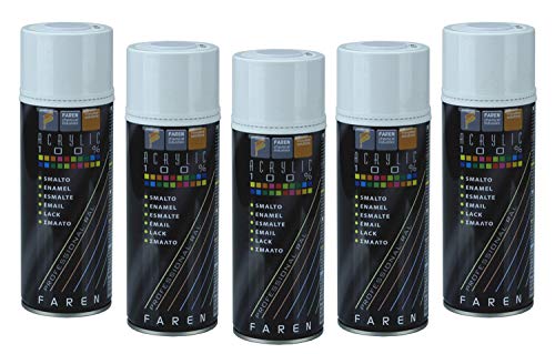 Faren Ral Acrylic, Vernice Spray Acrilica 100%, Smalto Fidelity Ral, Colori Brillanti A Rapida Essiccazione, 400 Ml (Ral 7035 Grigio Luce)(1Pz)