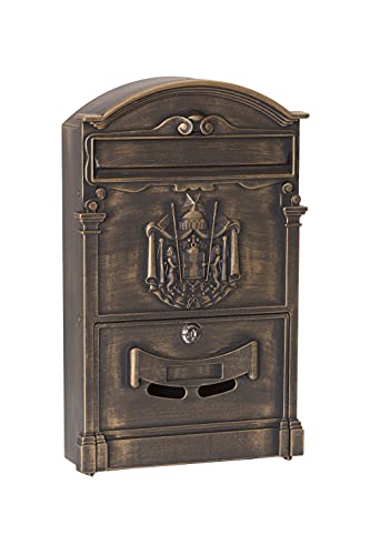Arregui Residencia D-2151/B Cassetta Postale Individuale Di Stile Classico In Alluminio, Dimensione M (Din A4 E Riviste), Bronzo