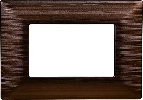 Placca Satinata Compatibile Con Serie Bticino Matix 3-4-6 Moduli Colori Assortiti (3 Moduli, Bronzo)