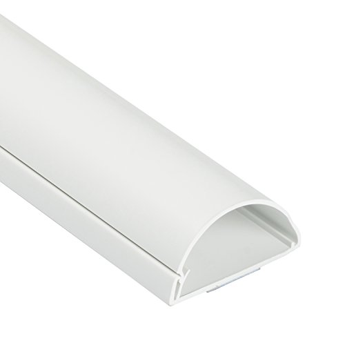D-Line 1M5025W, Canalina Coprifili, Canalina Per Cavi, Passacavi Pavimento, Canale Battiscopa, Passacavi Muro - 50 X 25 Mm - 1 M Lunghezza - Bianco
