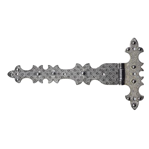 Kombi 4 Pz. Cerniere Ferro Battuto 124X68Mm Orizzontale Decorativa Mobili Fissaggio Effetto Vintage Antico Rustico Cassetta Baule