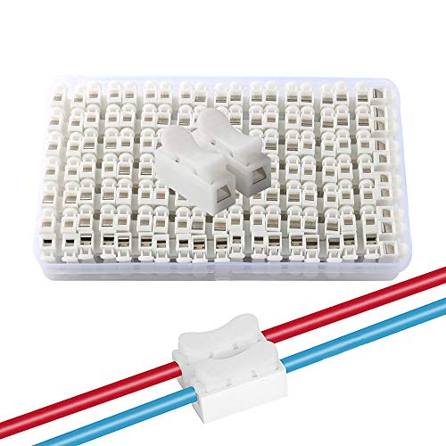 Qitindasen 68Pcs Premium Ch2 Connettore Molla Rapido, Morsetto A Molla Connettore, Set Morsettiera Molla Rapido (Bianco)
