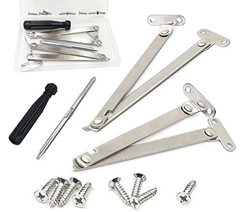 Nuyoah Supporto Cerniera Cerniere Per Ante A Ribalta Asta Snodata Acciaio Inox Per Armadietti Porte Mobili Scrivanie Armadietto (2 Pezzi) (2)