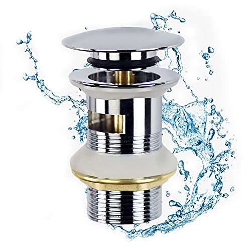 Basin Sink Waste Slotted, Bathroom Sink Basin Waste With Strainer Basket, Chrome Bathroom Brass Basin Sink Waste, Basin Sink Waste Pop Up Click, Witho