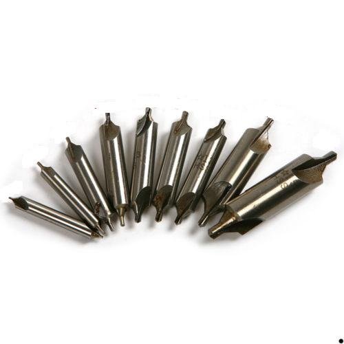 Set Punte Da Centro 9 Pz Fianchi Diritti 60° Hss -Tornio Fresa Centrare