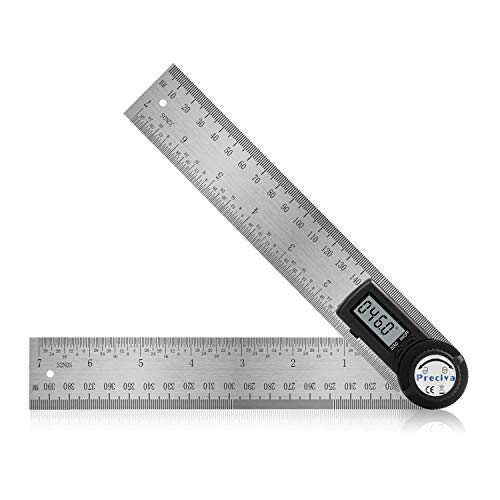 Goniometro Digitale, Preciva Goniometro 360 Con Righello In Acciaio Inox, Campo Di Misura: 000,0° ~ 999,9°, Più Preciso