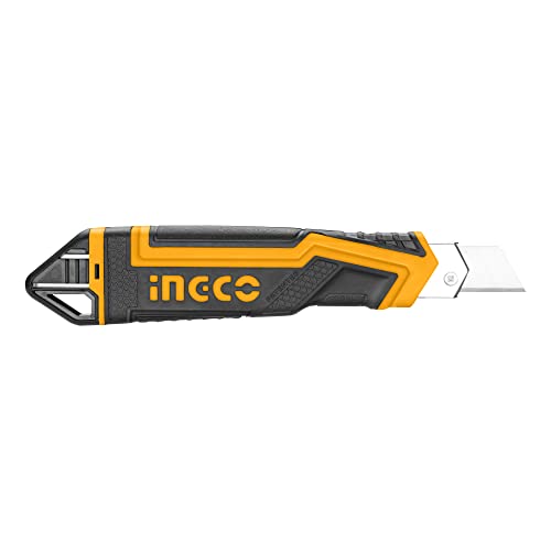 Ingco Hkns16538 Cutter Taglierino Professionale Con 3 Lame Sk5 18X100 Mm Precisione Incluse