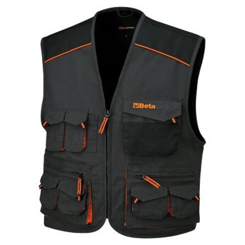 Beta Tools 79070904 Gilet Easy Canvas Grey Tg.Xl, Grigio, Xl Mm