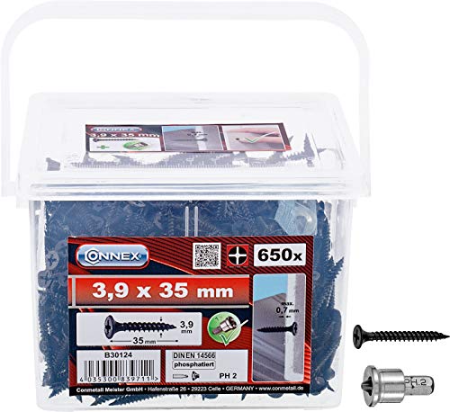 Connex B30124 Dry Wall Scr. Fine Thr. 3,9X35, 3,9 X 35 Mm (650 Punti)