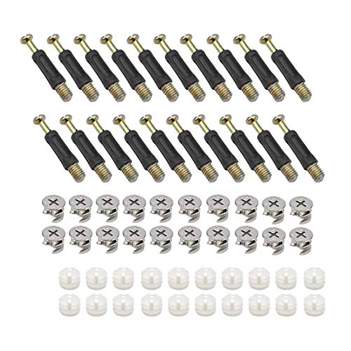 Set Di 20 Viti Di Fissaggio Hardware, Dado A Camma E Tassello Con Dado Preinserito, Bulloni Per Tasselli E Dadi Di Bloccaggio Camma Per Montaggio Di M