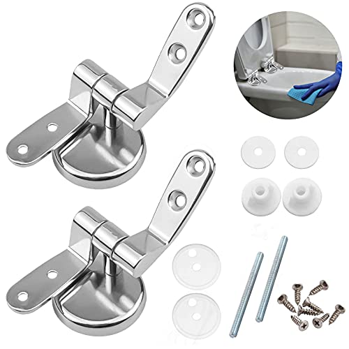 Basetousual 1 Set Cerniera Cromata Per Sedile Wc, Cerniere Sedile Wc Ricambio Universale, Cerniere Di Ricambio Perfette Per La Maggior Parte Dei Sedil