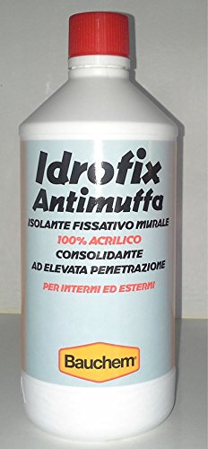 Idrofix Fissativo Acrilico Isolante Antimuffa Per Muri Fondo Pittura Lt.1 Bauchem