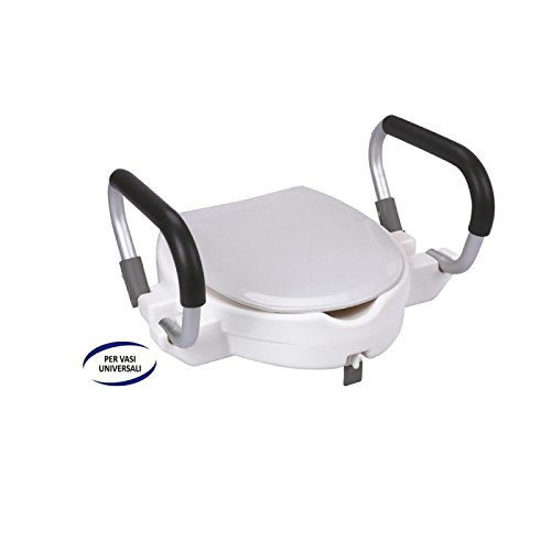 Feridras Comfort Rialzo Per Seduta Wc Con Maniglioni, Bianco, 20X45X54 Cm