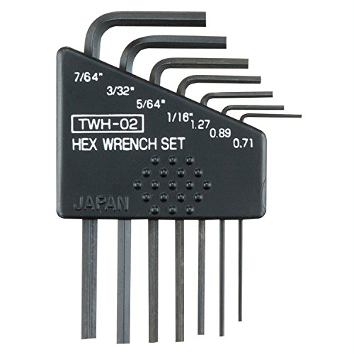 Engineer Twh-02 - Set Di 7 Chiavi A Brugola Imperiale, Misura Piccola, Made In Japan, Colore: Nero