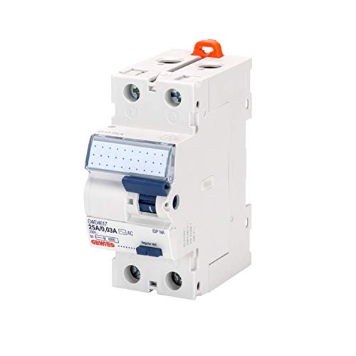 Gewiss Gwd4817 Interruttore Differenziale Puro, Idp Na, 2P 25A Tipo A Istantaneo Idn=0,03A, 2 Moduli, Bianco