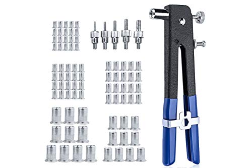Kit Rivettatrice 86Pz Per Rivetti Inserti Filettati Filetti Pinza M3 M4 M5 M6 M8