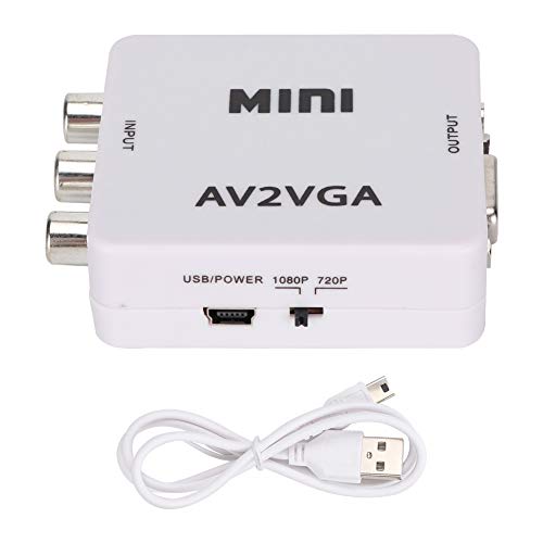 Adattatore Da Av A Vga, 480P Mini Pc Composito Adattatore Da Av A Vga Tv Set-Top Box Audio Tv A Pc Convertitore Video Plug And Play