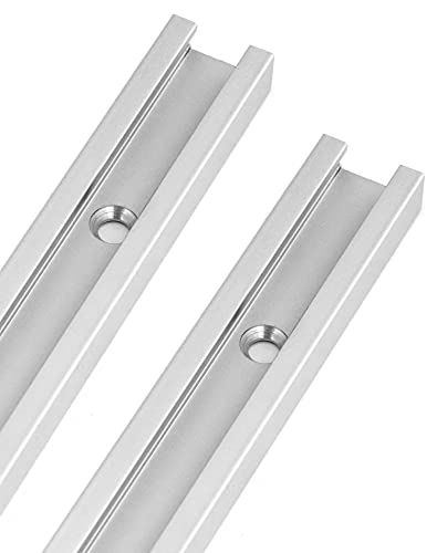 Qwork® 600Mm T-Slot Track In Lega Di Alluminio, T-Track Con 6 Viti Autofilettanti Per Router Table Saw Per Falegname, 19 X 10 Mm, 2 Pezzi