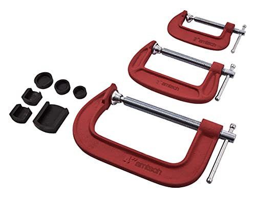 Am-Tech - Set Di Morsetti A G Con Ganasce Morbide, 5-7,6-10 Cm