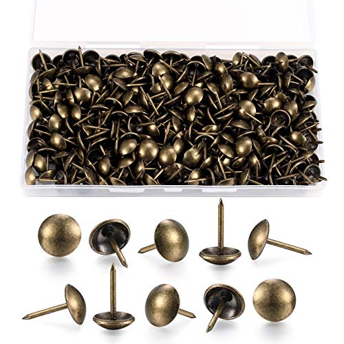 200 Pezzi Chiodi Tappezzeria, Puntine Per Tappezzeria, Puntine Per Pollice Decorative In Bronzo Antico, Perni Per Chiodi A Pressione Per Mobili Con Sc