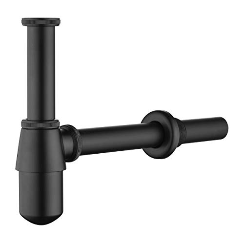 Sifone Di Lavabo, Keymark Universale Con Sifone Da 200 Mm, Tubo Di Immersione 1 1/4 X 32 Mm, Regolabile, Sifone Anti-Odore A Prova Di Perdite, Colore: