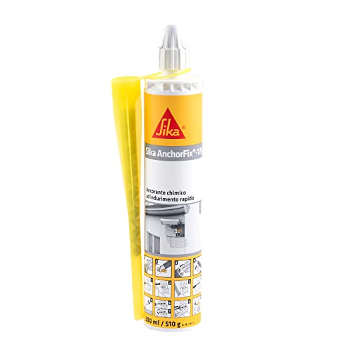 Sika - Sika Anchorfix-1N, Grigio - Ancorante Adesivo A Indurimento Rapido - Per Tutti I Tipi Di Armature, Rinforzo In Acciaio, Ecc. - 300Ml