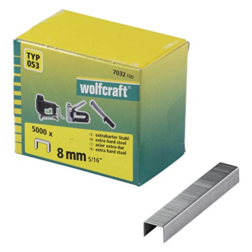 Wolfcraft Punti Dorso Largo, Acciaio Extra Duro, Tipo 053 I 7032100 I Ideali Per Il Fissaggio Di Tessuti E Listelli Di Legno