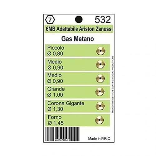 Ugelli Gas Metano Cucine Ariston Zanussi 6Mb 5Pz 532
