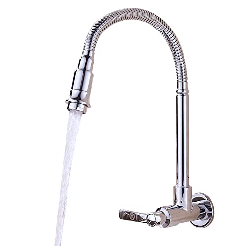 Kitchen Sink Faucet 1-Handle Fredda Acqua Di Rubinetto 1-Hole Montaggio A Parete Finitura Cromata
